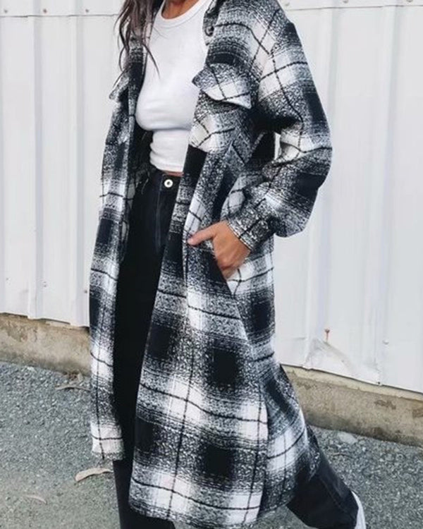 Long Line Plaid Shacket