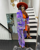 MIXED ANIMAL PRINT KIMONO