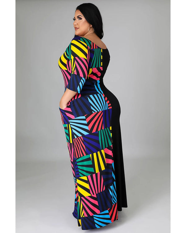 Color Block Maxi Dress