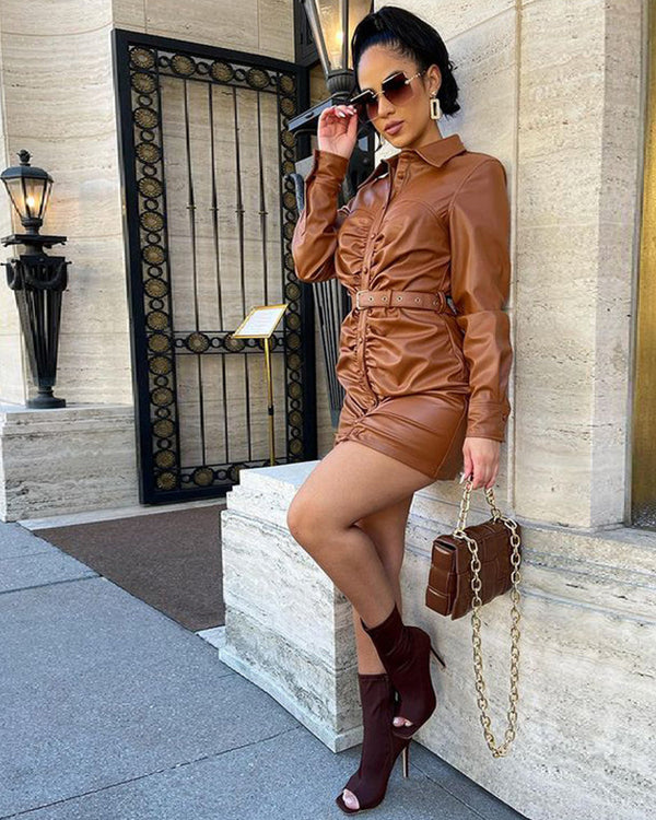 City Chic Faux Leather Dress