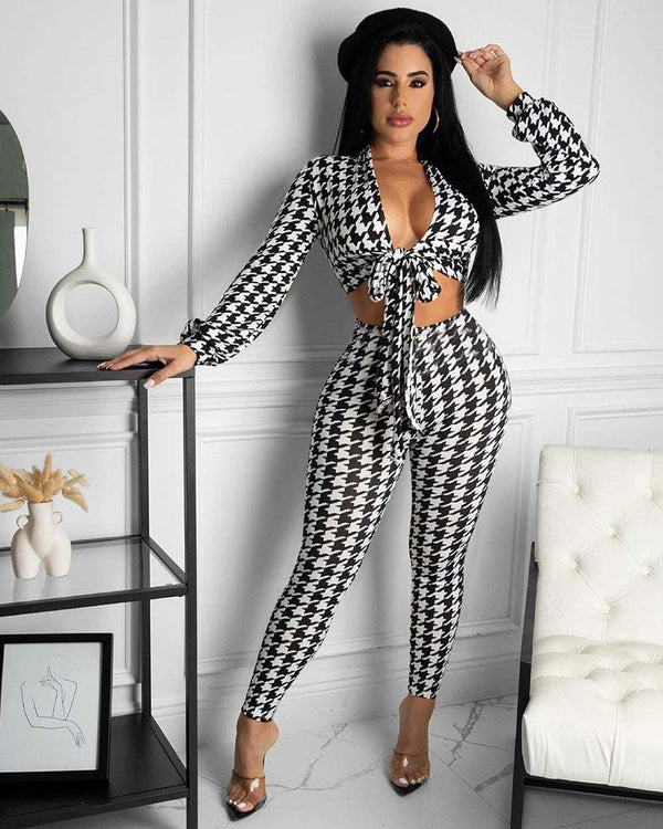 GABI HOUNDSTOOTH SET