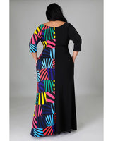 Color Block Maxi Dress