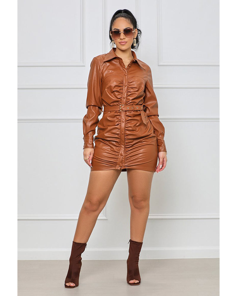 City Chic Faux Leather Dress