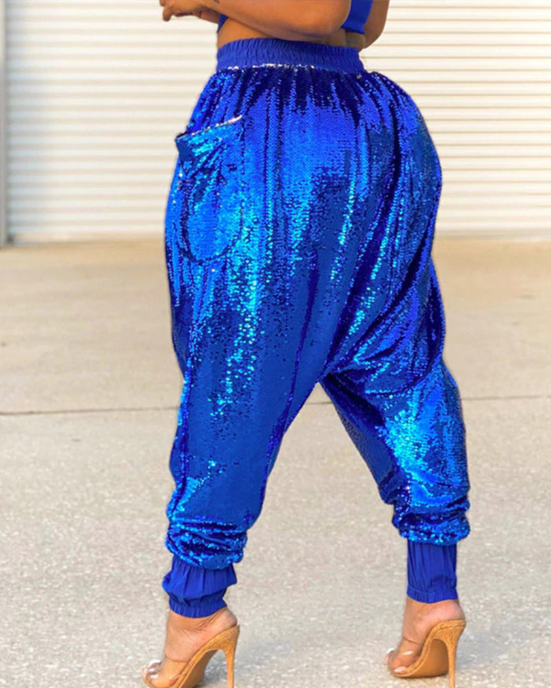 SEQUIN HAREM JOGGERS