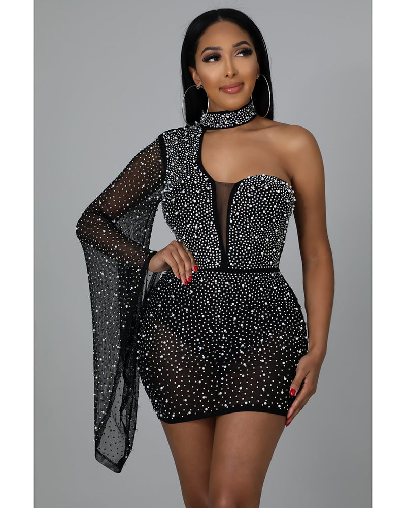 PEARL SEQUIN MINI DRESS