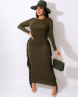 ROUND NECK LONG DRESS