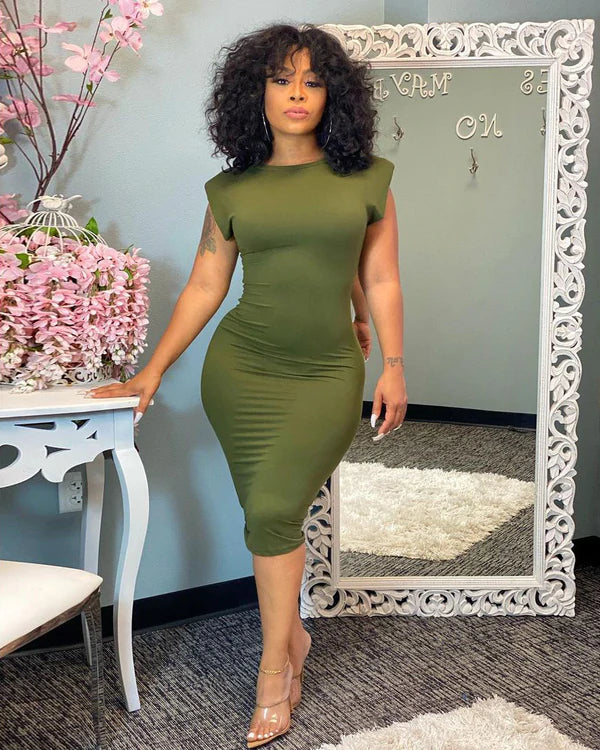 PORSHA PADDED TEE DRESS