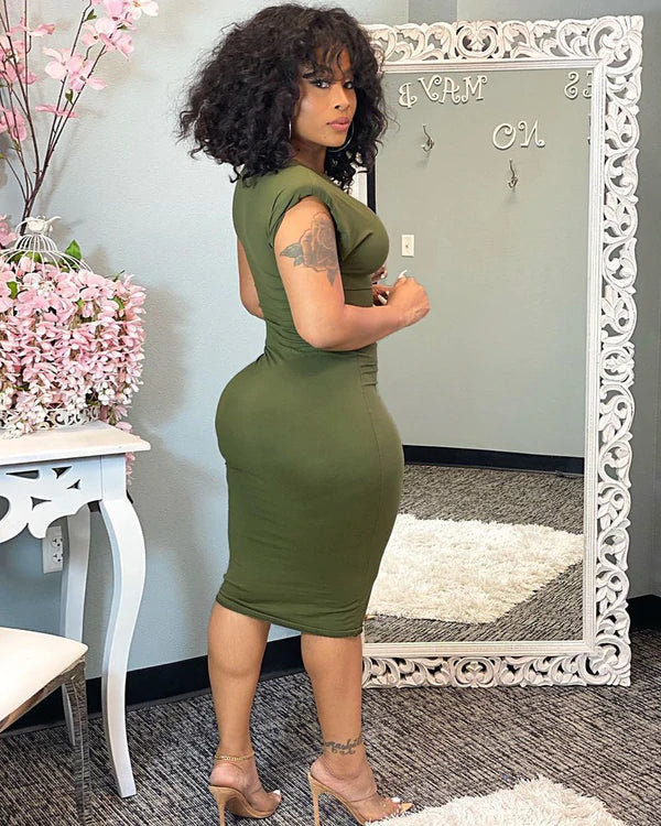 PORSHA PADDED TEE DRESS