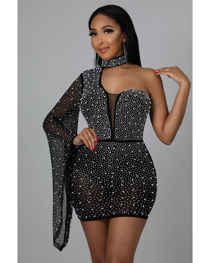 PEARL SEQUIN MINI DRESS