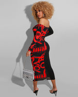 ASYMMETRIC MUSICAL NOTE DRESS