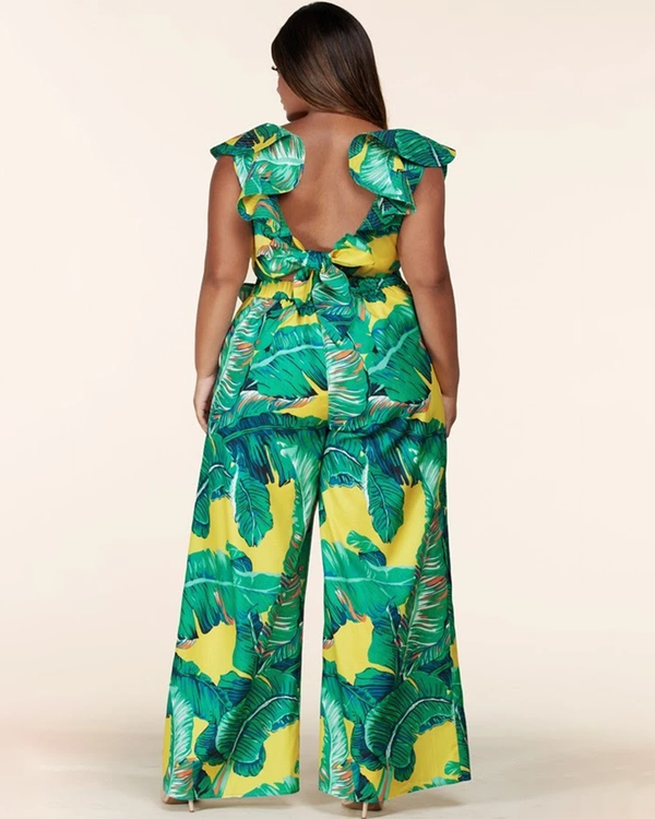 Yellow Tropical Print Set