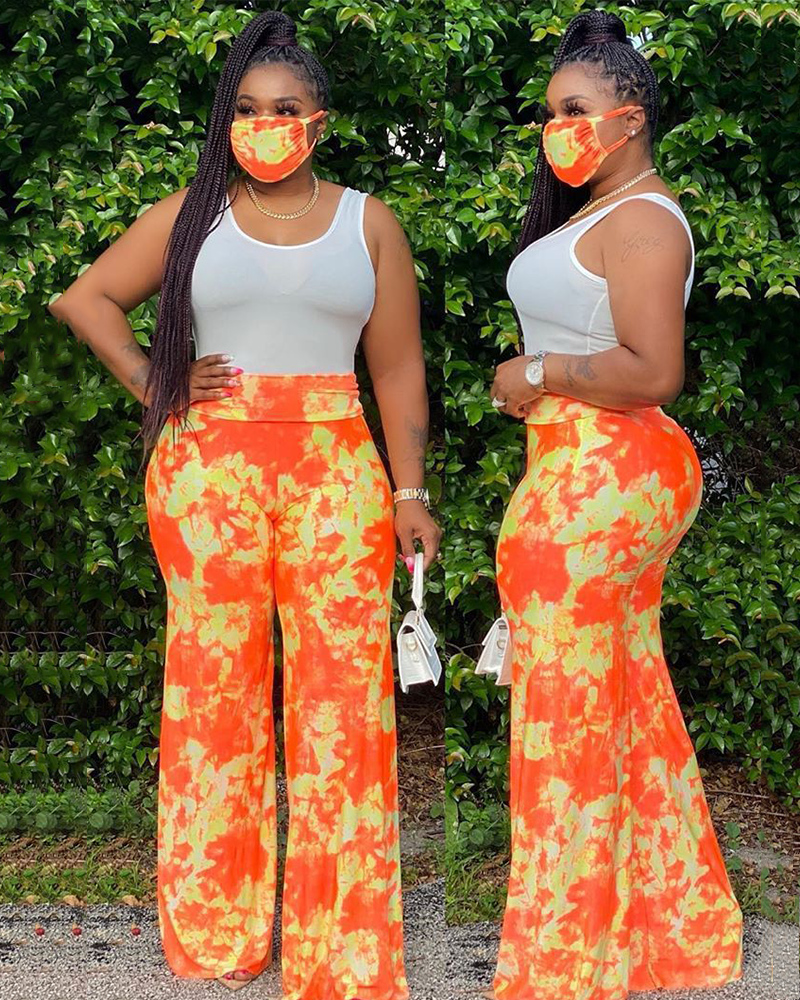 The Neon Light High Waist Pants and Mask