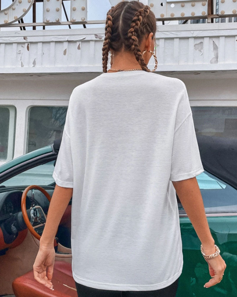 Car And Letter Graphic Oversized Tee