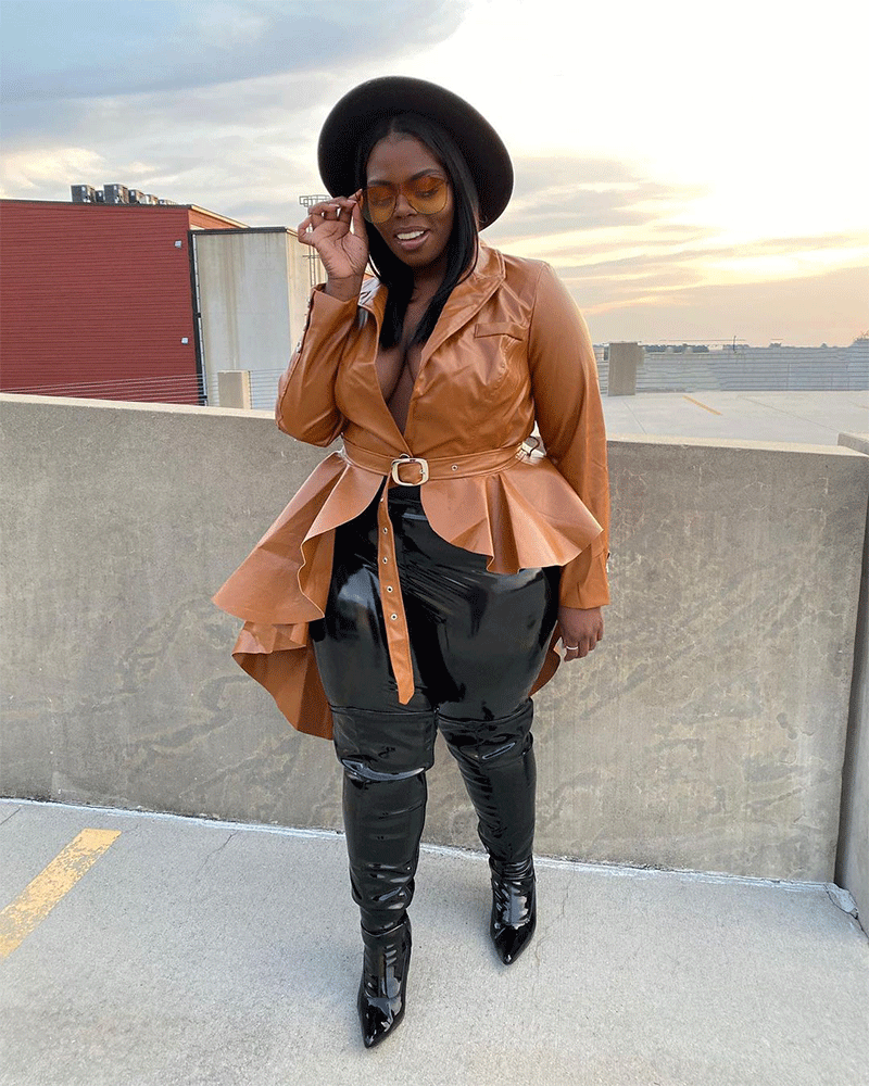 NO EXCUSES LEATHER COAT