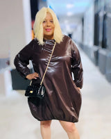 Faux Leather Bubble dress