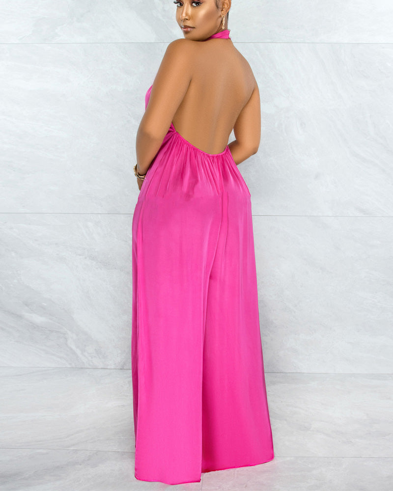 Fancy Flowing Satin Jumpsuit