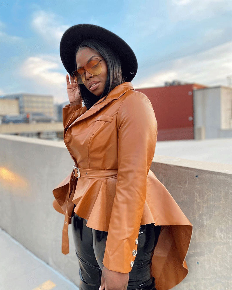 NO EXCUSES LEATHER COAT