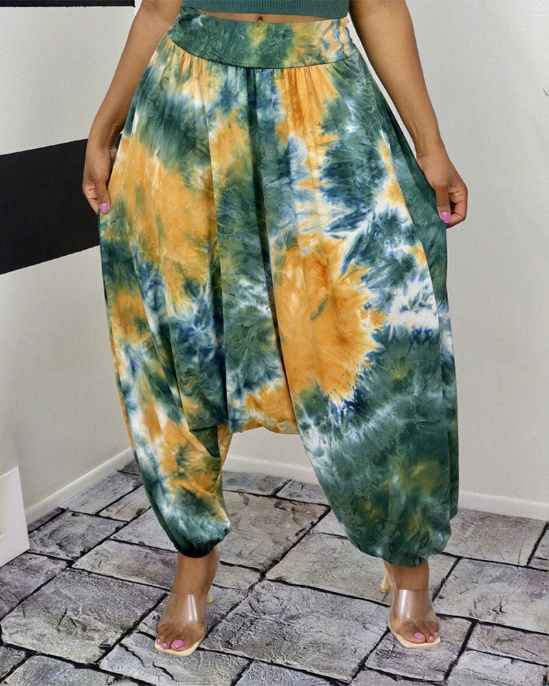 Tie-dye casual pants