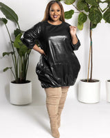 Faux Leather Bubble dress