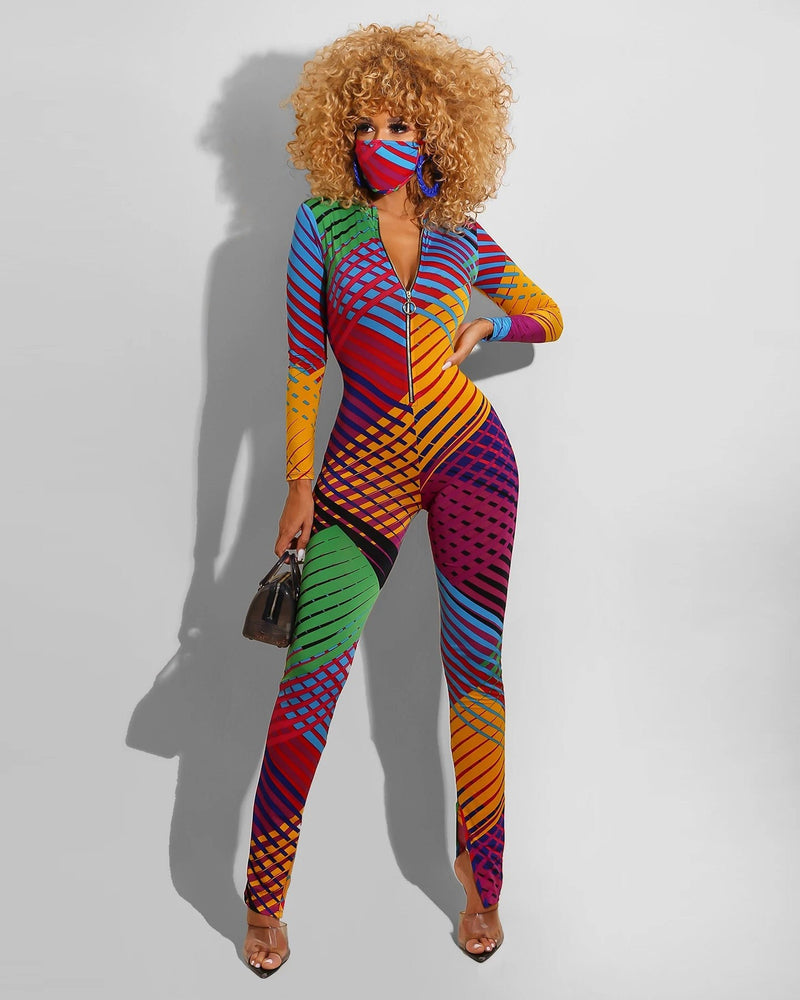 Zipped In Color Catsuit