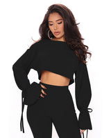 Rib-Knit Crop Top & Joggers Set