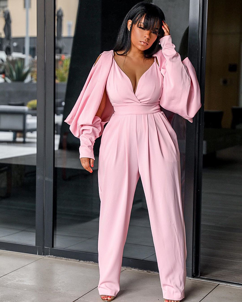 Backless Long Sleeve Romper - Girlsintrendy, Girls In Trendy