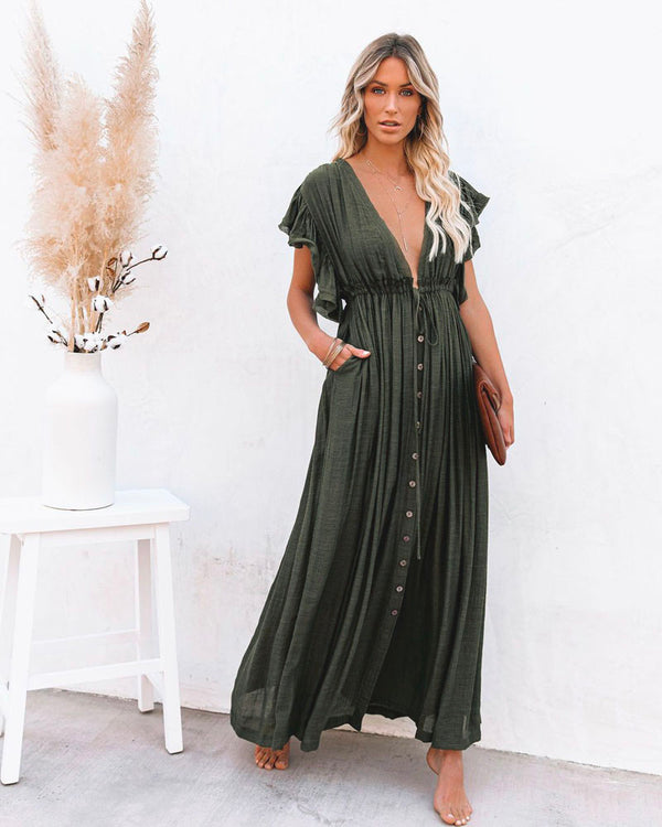 Flutter Sleeves Maxi Dress