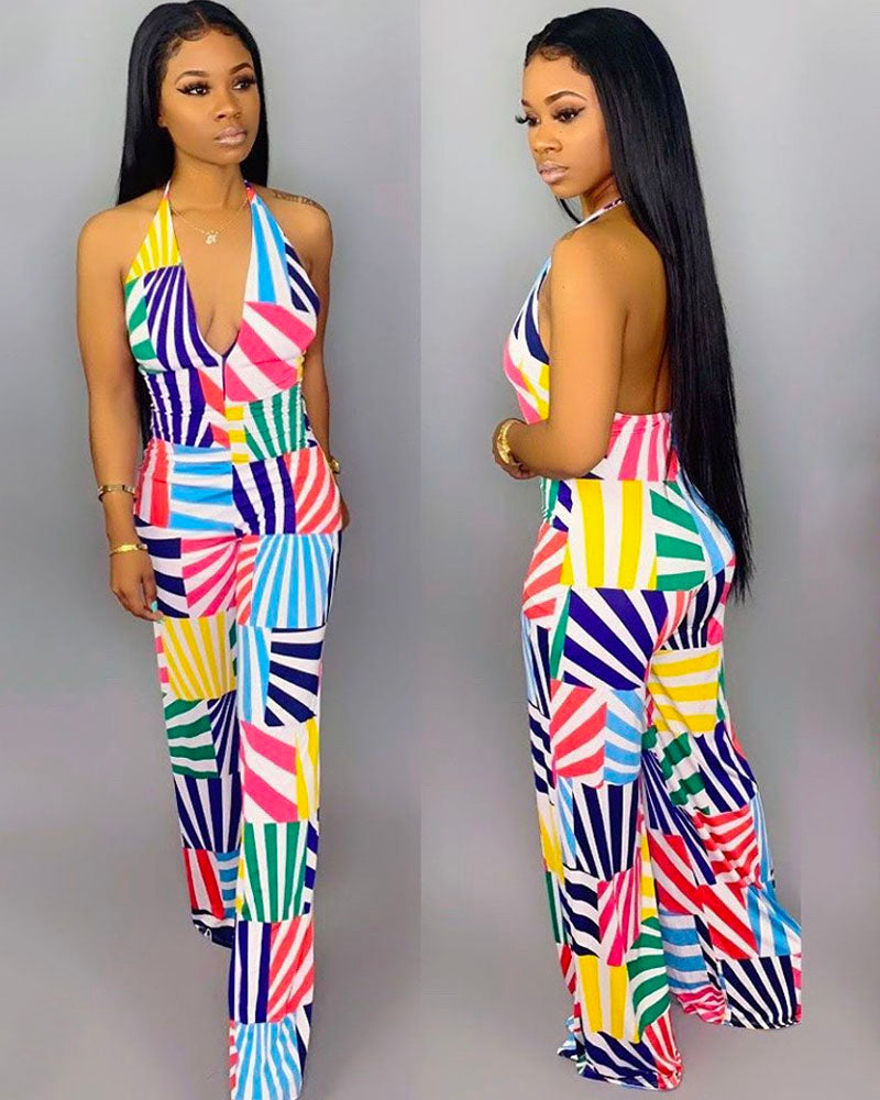 Geometric Print Jumpsuit