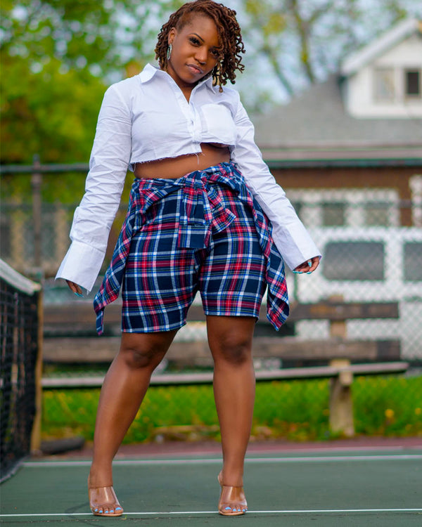 PLAID OUT SHORTS