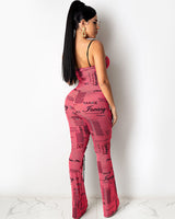 Printed Paper Jumpsuit