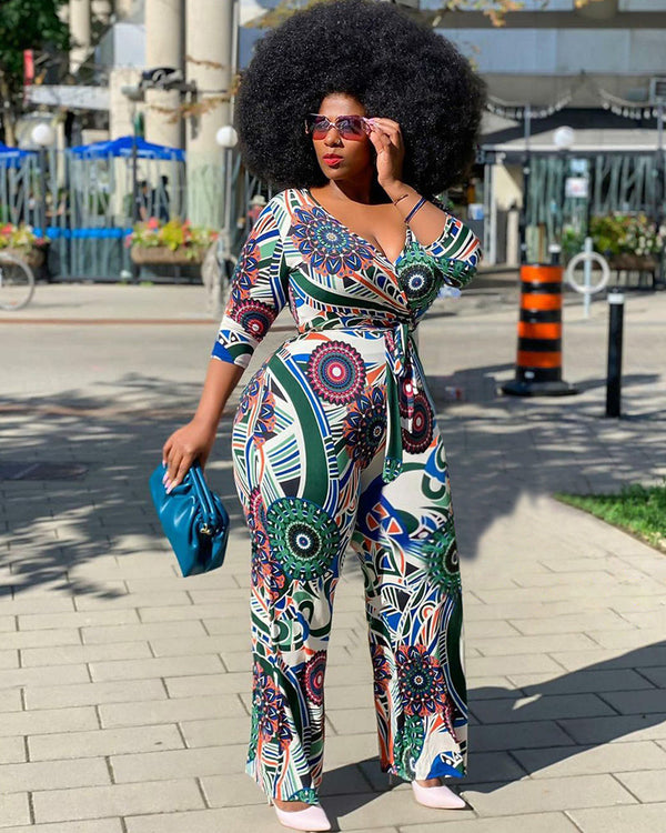 Fashion Casual Printed Jumpsuit