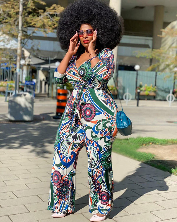 Fashion Casual Printed Jumpsuit