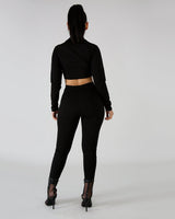 Slim Stitching Black Suit