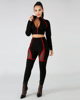 Slim Stitching Black Suit